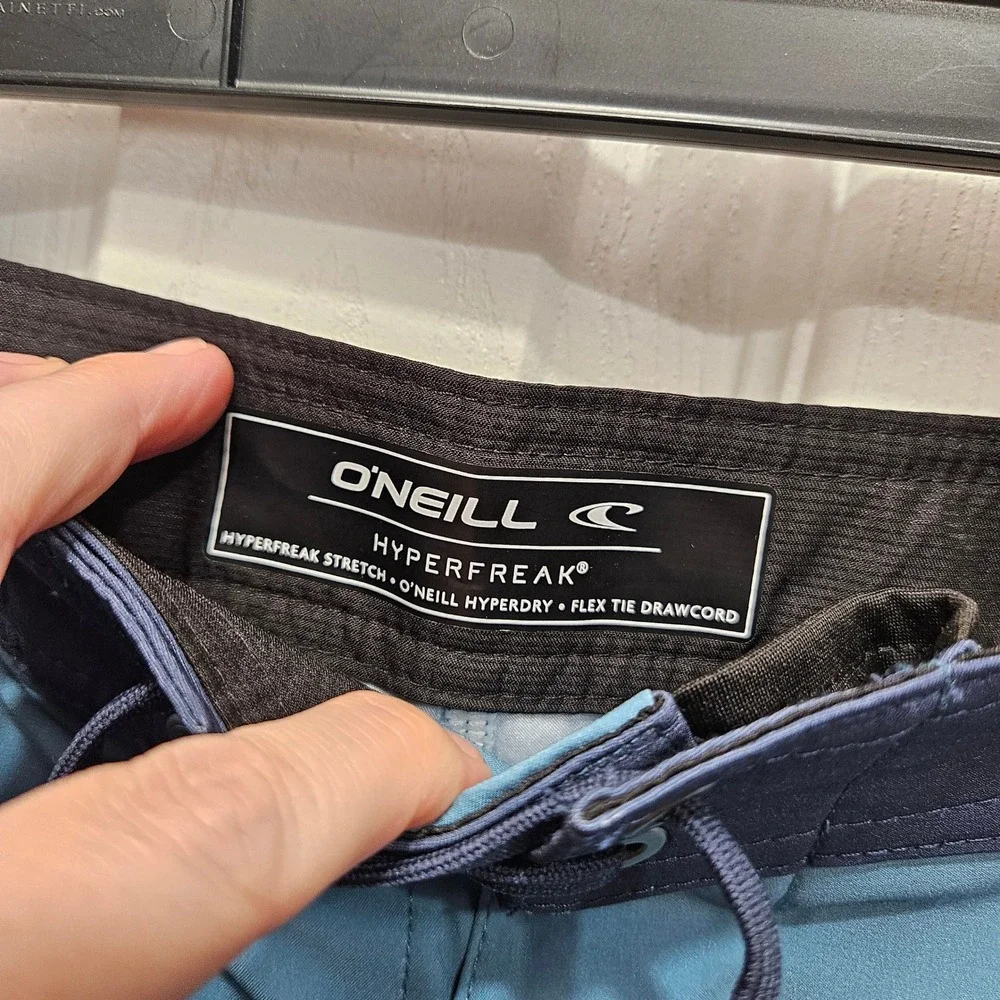 O'Neill Board Shorts Mens 36 Blue Hyperfreak Stretch Swim Trunks Surf Beachwear